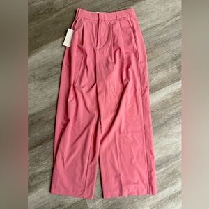 ZARA Pink High Waisted Wide Leg Dress Pants XS NWT